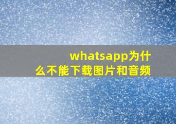 whatsapp为什么不能下载图片和音频