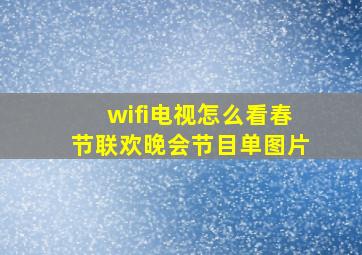 wifi电视怎么看春节联欢晚会节目单图片