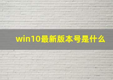 win10最新版本号是什么