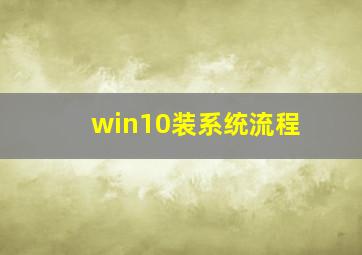 win10装系统流程