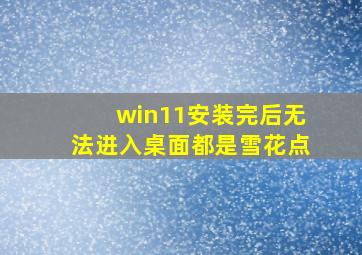 win11安装完后无法进入桌面都是雪花点