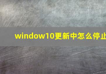 window10更新中怎么停止