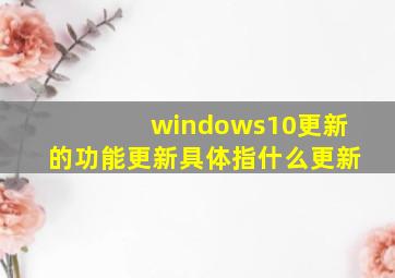 windows10更新的功能更新具体指什么更新