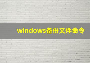 windows备份文件命令