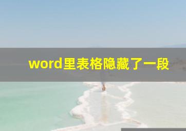 word里表格隐藏了一段