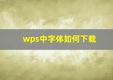 wps中字体如何下载