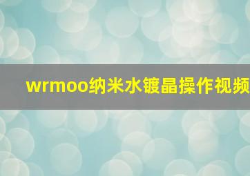 wrmoo纳米水镀晶操作视频