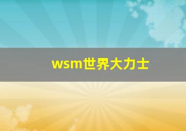 wsm世界大力士