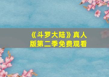 《斗罗大陆》真人版第二季免费观看