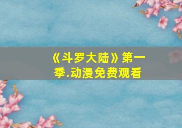 《斗罗大陆》第一季.动漫免费观看