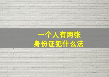 一个人有两张身份证犯什么法