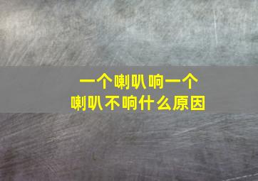 一个喇叭响一个喇叭不响什么原因