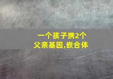 一个孩子携2个父亲基因,嵌合体