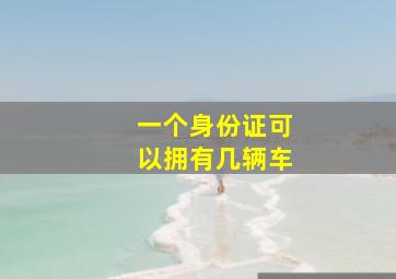 一个身份证可以拥有几辆车