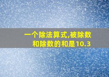 一个除法算式,被除数和除数的和是10.3