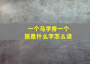 一个马字旁一个丽是什么字怎么读