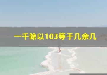 一千除以103等于几余几