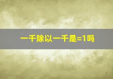 一千除以一千是=1吗