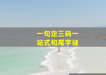 一句定三码一站式和尾字谜