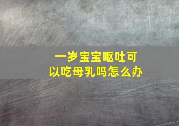 一岁宝宝呕吐可以吃母乳吗怎么办