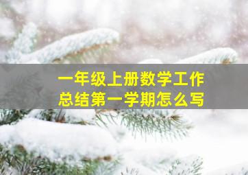 一年级上册数学工作总结第一学期怎么写