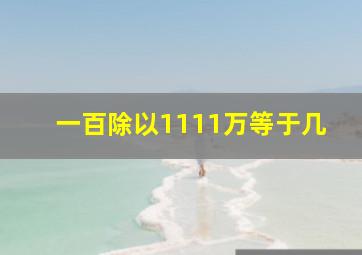 一百除以1111万等于几