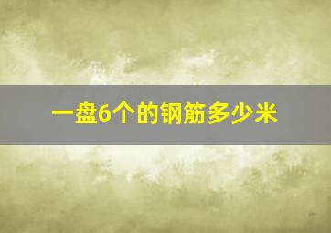 一盘6个的钢筋多少米