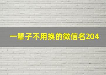 一辈子不用换的微信名204