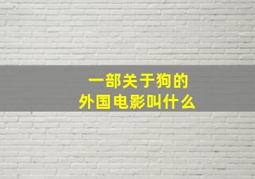 一部关于狗的外国电影叫什么