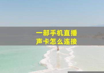 一部手机直播声卡怎么连接