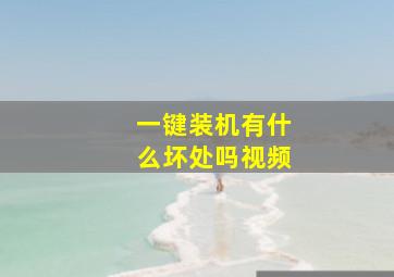 一键装机有什么坏处吗视频