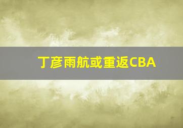 丁彦雨航或重返CBA