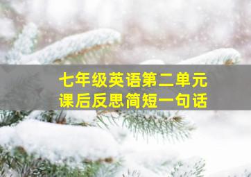 七年级英语第二单元课后反思简短一句话