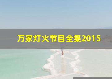 万家灯火节目全集2015