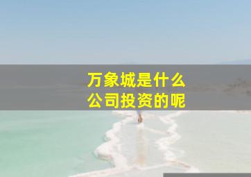 万象城是什么公司投资的呢