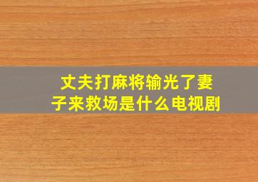 丈夫打麻将输光了妻子来救场是什么电视剧