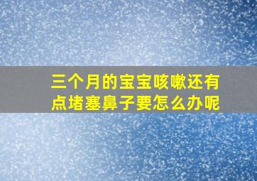 三个月的宝宝咳嗽还有点堵塞鼻子要怎么办呢