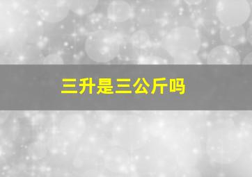 三升是三公斤吗