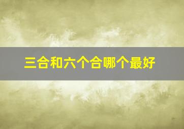 三合和六个合哪个最好