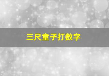 三尺童子打数字