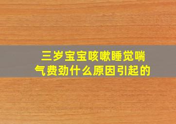 三岁宝宝咳嗽睡觉喘气费劲什么原因引起的