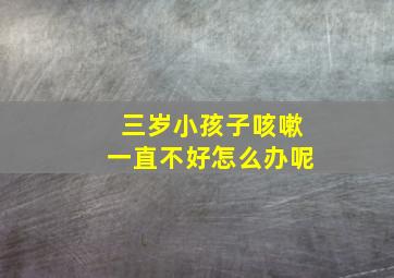 三岁小孩子咳嗽一直不好怎么办呢