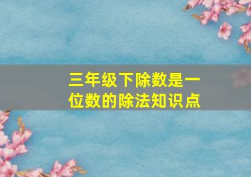 三年级下除数是一位数的除法知识点