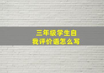 三年级学生自我评价语怎么写