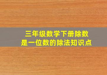 三年级数学下册除数是一位数的除法知识点