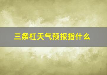 三条杠天气预报指什么