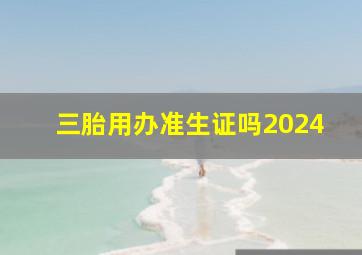 三胎用办准生证吗2024