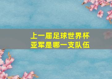 上一届足球世界杯亚军是哪一支队伍