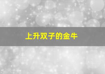 上升双子的金牛