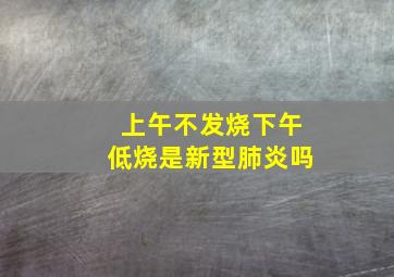 上午不发烧下午低烧是新型肺炎吗